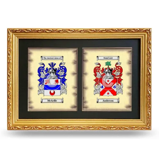 Double Coat of Arms Framed - Gold