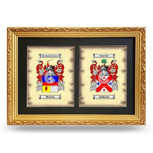 Double Coat of Arms Framed - Gold