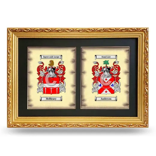 Double Coat of Arms Framed - Gold