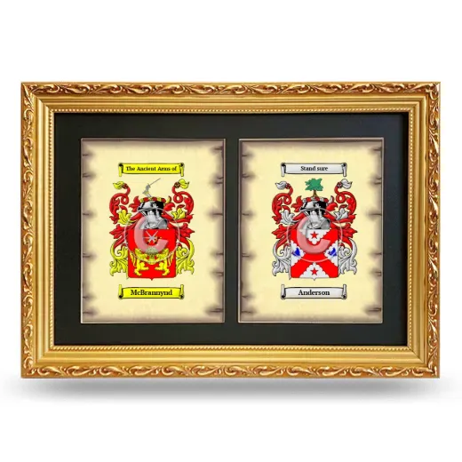 Double Coat of Arms Framed - Gold