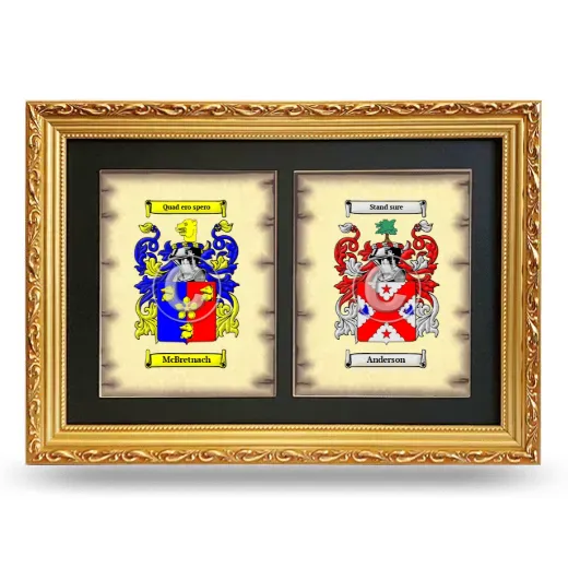 Double Coat of Arms Framed - Gold