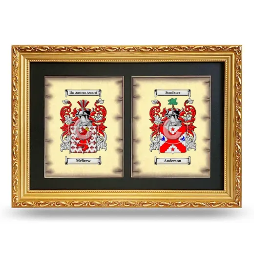 Double Coat of Arms Framed - Gold