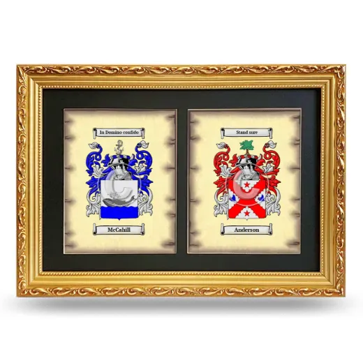 Double Coat of Arms Framed - Gold