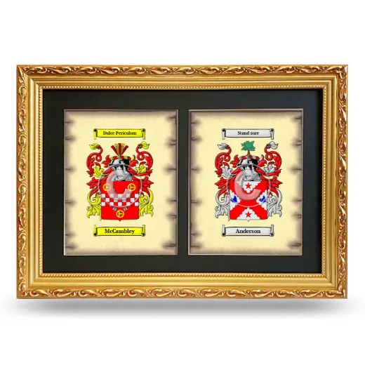 Double Coat of Arms Framed - Gold