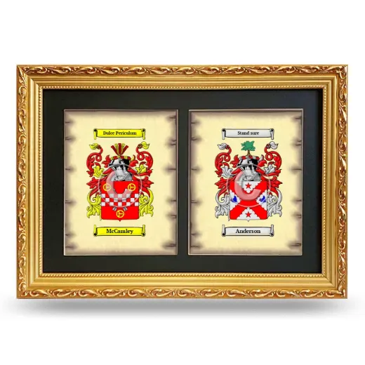 Double Coat of Arms Framed - Gold