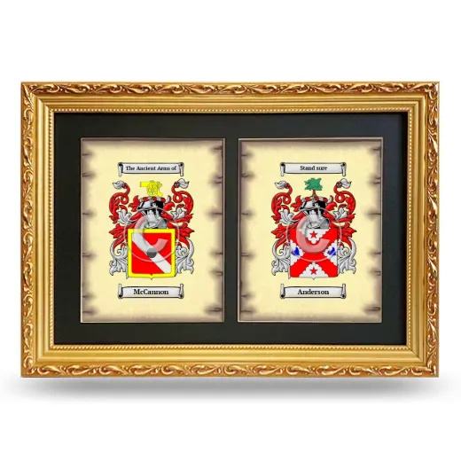 Double Coat of Arms Framed - Gold