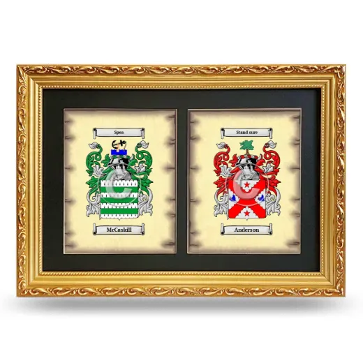 Double Coat of Arms Framed - Gold