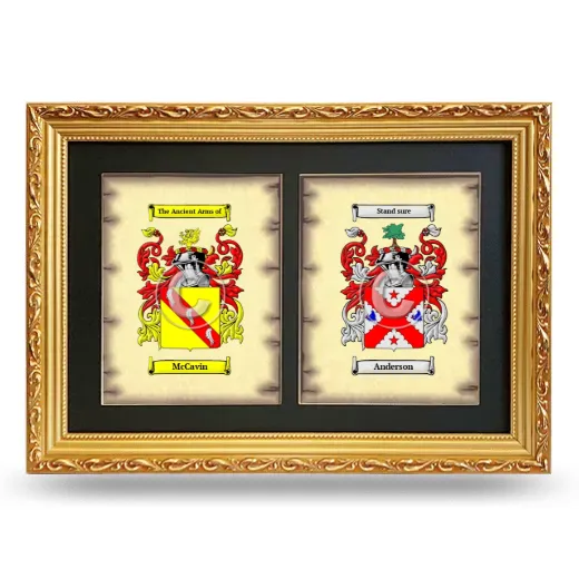 Double Coat of Arms Framed - Gold