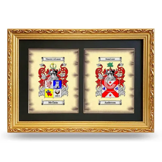 Double Coat of Arms Framed - Gold