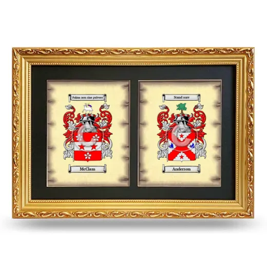 Double Coat of Arms Framed - Gold