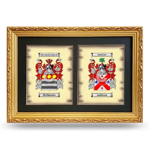 Double Coat of Arms Framed - Gold