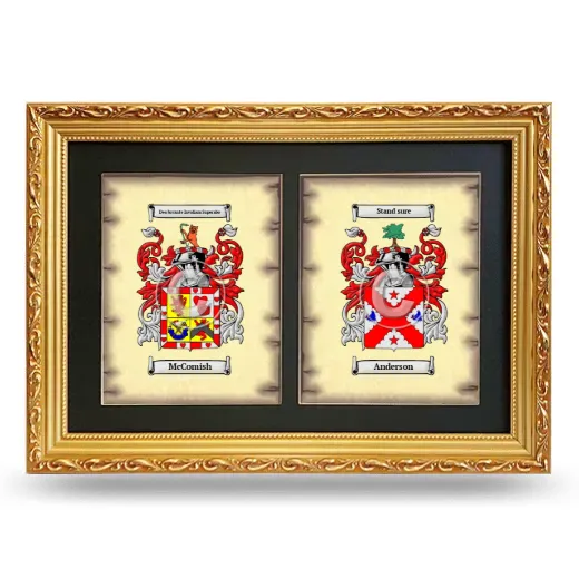 Double Coat of Arms Framed - Gold
