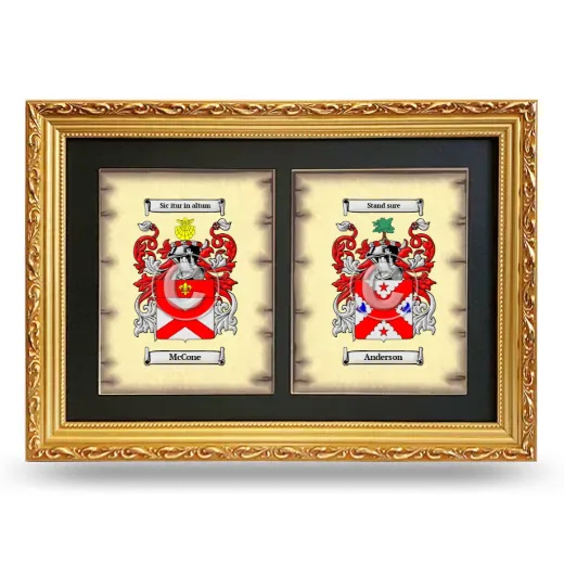 Double Coat of Arms Framed - Gold