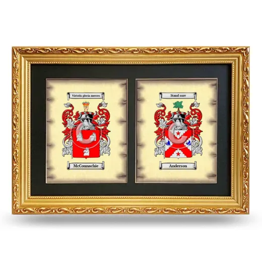 Double Coat of Arms Framed - Gold
