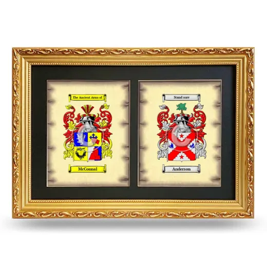 Double Coat of Arms Framed - Gold