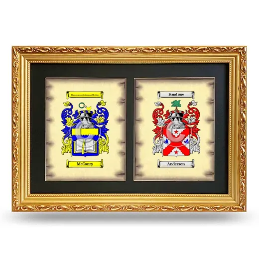 Double Coat of Arms Framed - Gold
