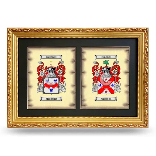 Double Coat of Arms Framed - Gold