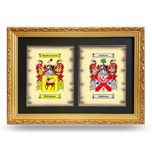 Double Coat of Arms Framed - Gold