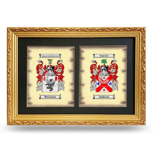 Double Coat of Arms Framed - Gold