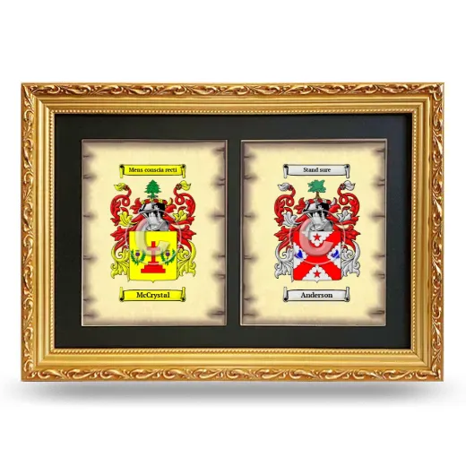 Double Coat of Arms Framed - Gold