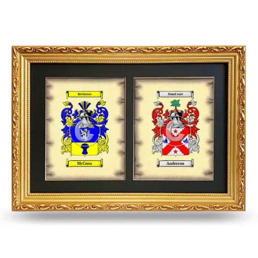 Double Coat of Arms Framed - Gold