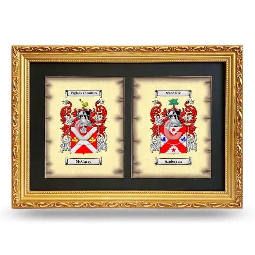 Double Coat of Arms Framed - Gold