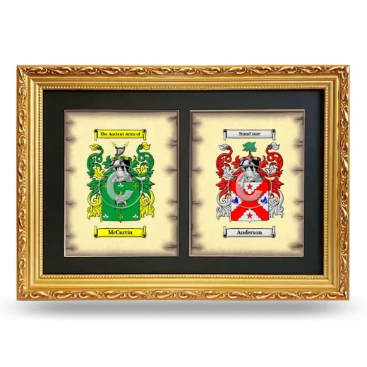 Double Coat of Arms Framed - Gold