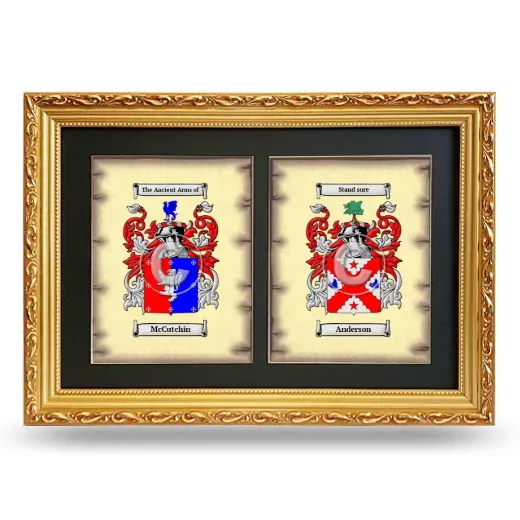Double Coat of Arms Framed - Gold