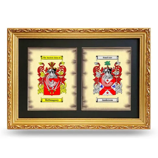 Double Coat of Arms Framed - Gold