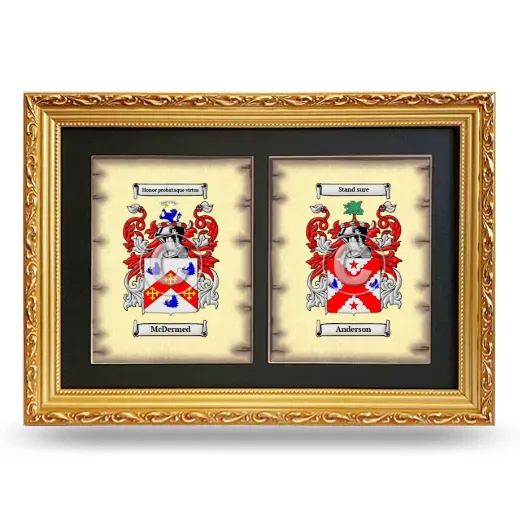 Double Coat of Arms Framed - Gold