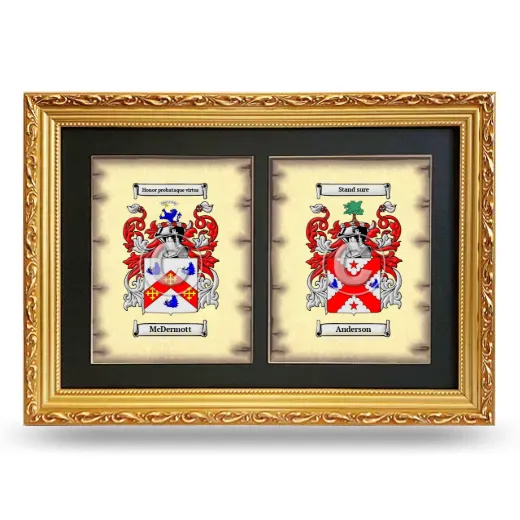 Double Coat of Arms Framed - Gold