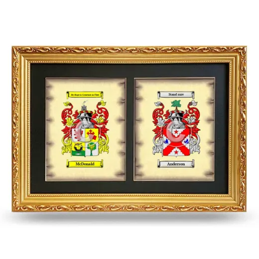Double Coat of Arms Framed - Gold