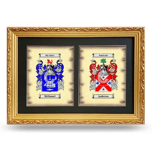 Double Coat of Arms Framed - Gold