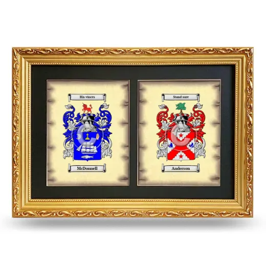 Double Coat of Arms Framed - Gold