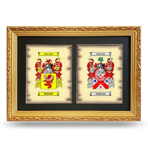 Double Coat of Arms Framed - Gold