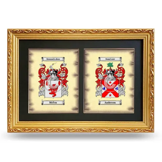 Double Coat of Arms Framed - Gold