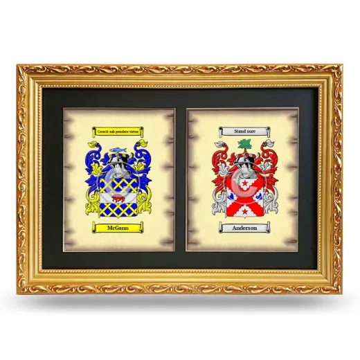 Double Coat of Arms Framed - Gold
