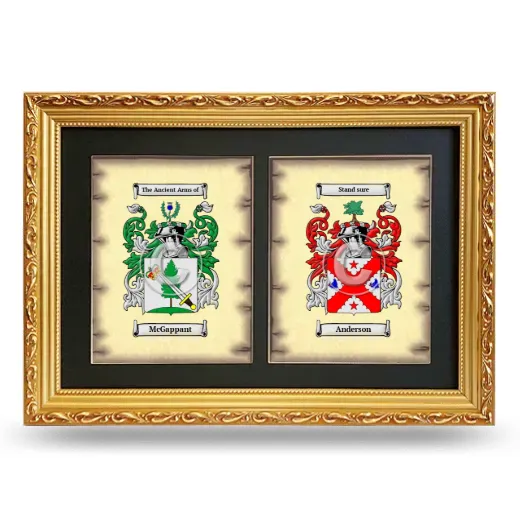 Double Coat of Arms Framed - Gold