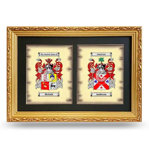 Double Coat of Arms Framed - Gold
