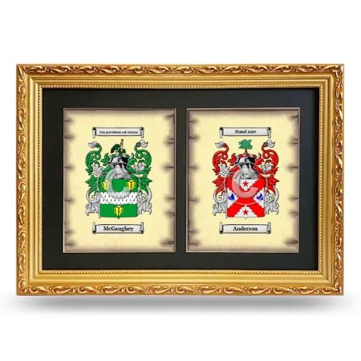 Double Coat of Arms Framed - Gold