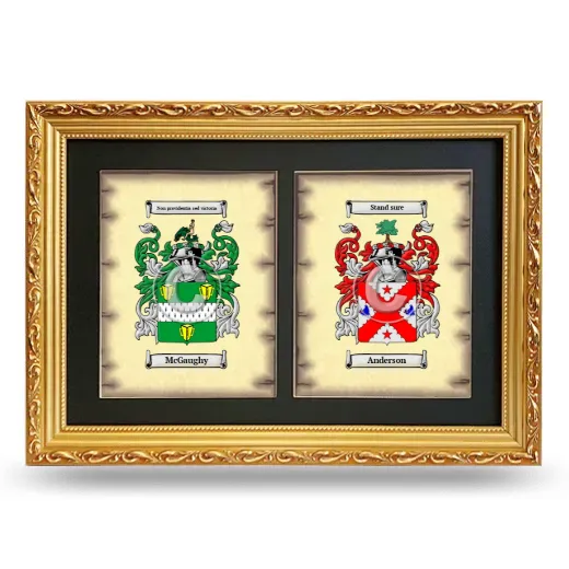 Double Coat of Arms Framed - Gold