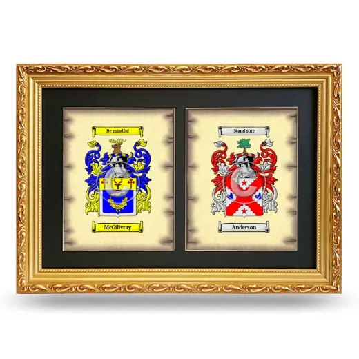 Double Coat of Arms Framed - Gold