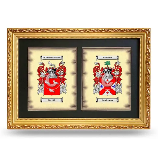 Double Coat of Arms Framed - Gold