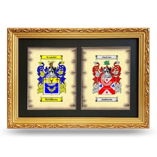 Double Coat of Arms Framed - Gold