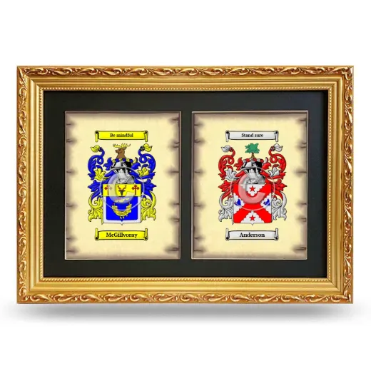 Double Coat of Arms Framed - Gold