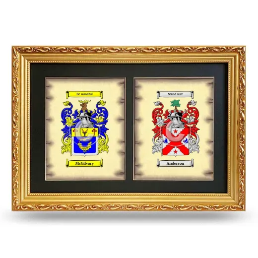 Double Coat of Arms Framed - Gold