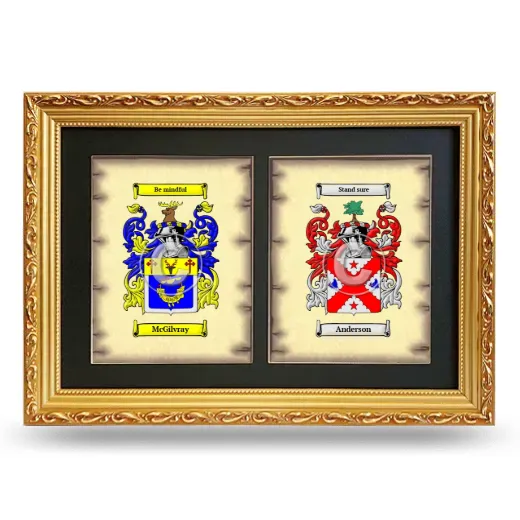 Double Coat of Arms Framed - Gold