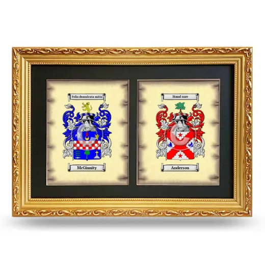 Double Coat of Arms Framed - Gold