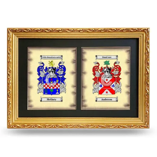 Double Coat of Arms Framed - Gold