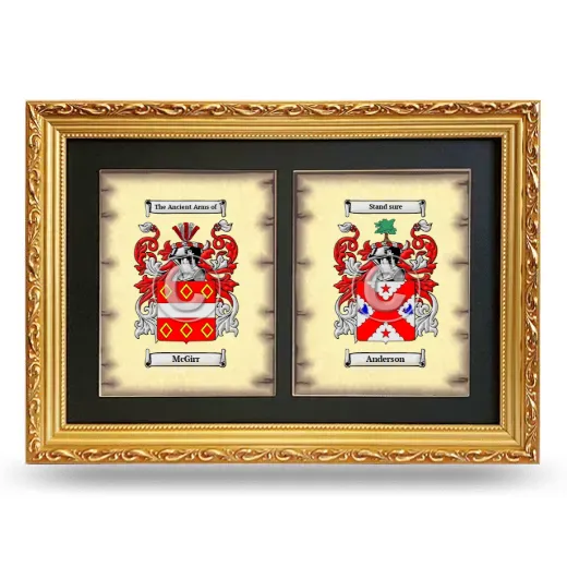 Double Coat of Arms Framed - Gold